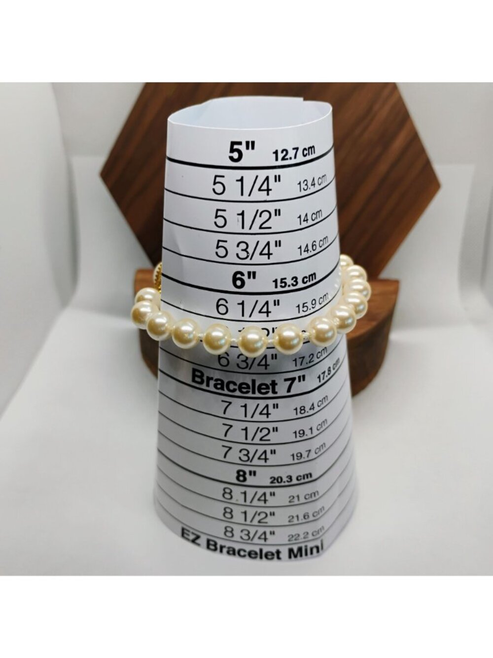 Vtg 80's Nordstrom Hand Knotted Faux Pearl Bracelet Size 6 1/2 Fancy Gold Clasp - Picture 6 of 6